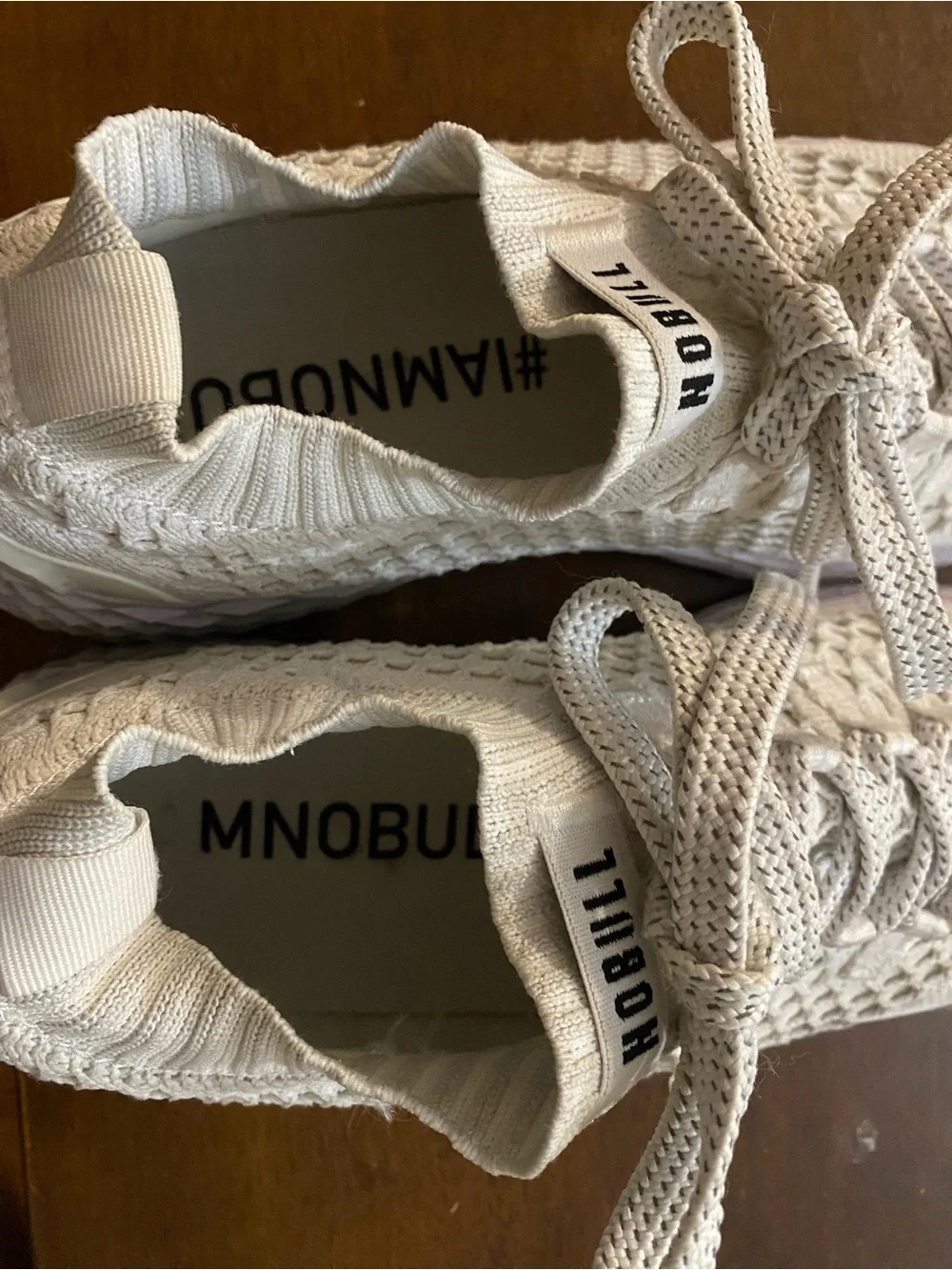 No Bull  Men’s Knit Sneakers in Off-White